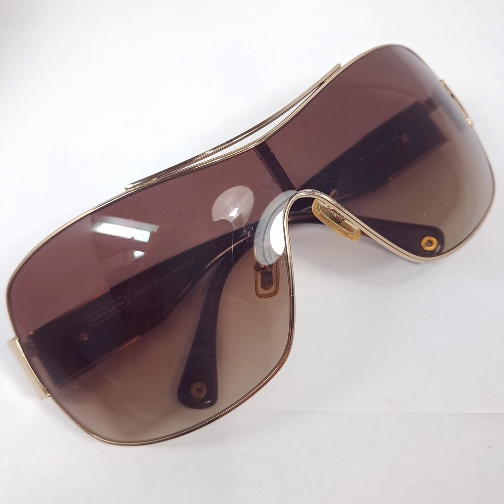 Coach Sunglasses Hazel S563 Tortoise 57-18-120 Brown gold trim w/ monogram case - Picture 8 of 11